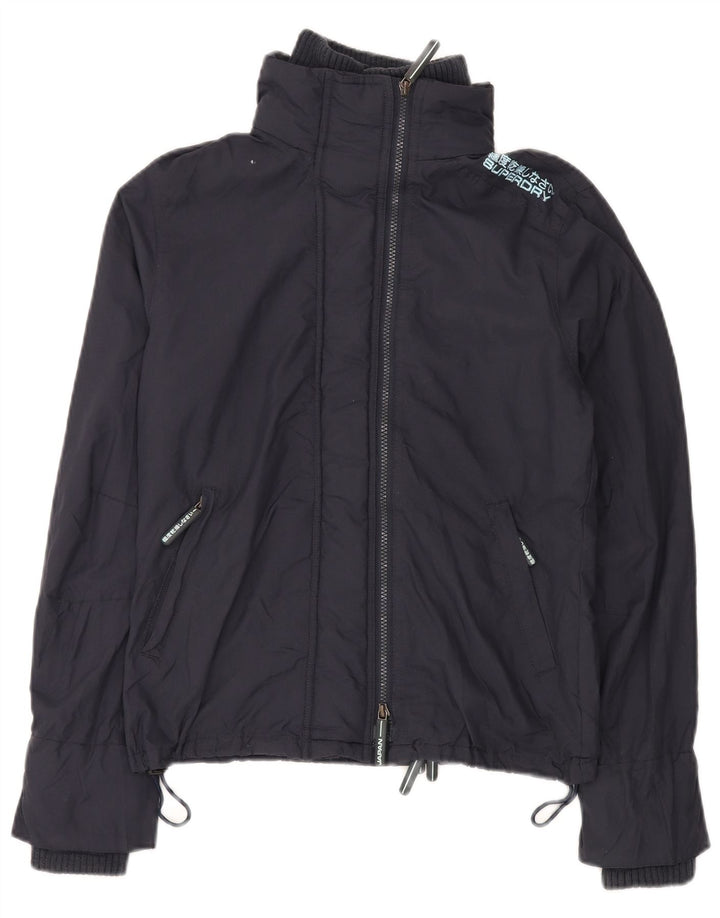 SUPERDRY Ženska kišna jakna s grafičkim motivima UK 16 Velika tamnoplava najlonska