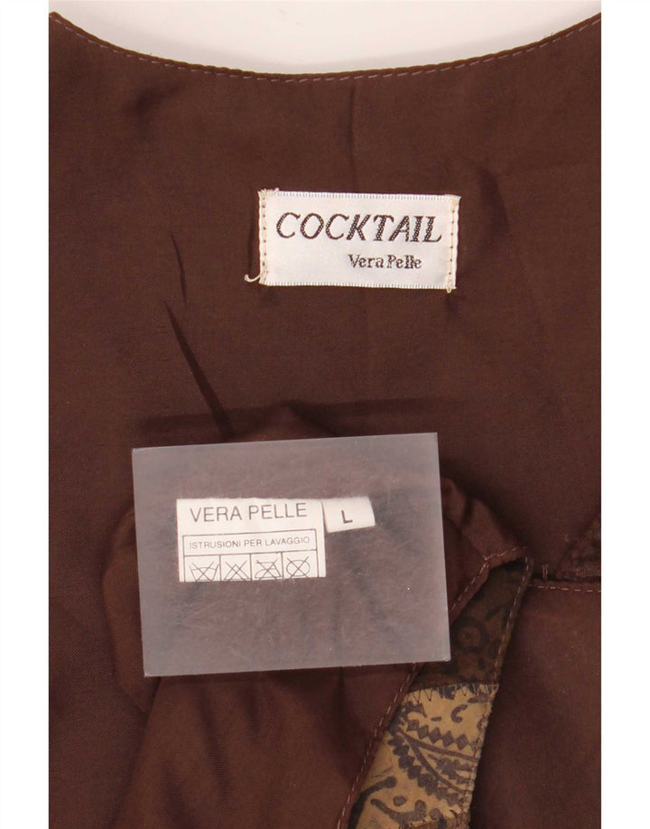 Vintage muški prsluk od velike smeđe paisley kože
