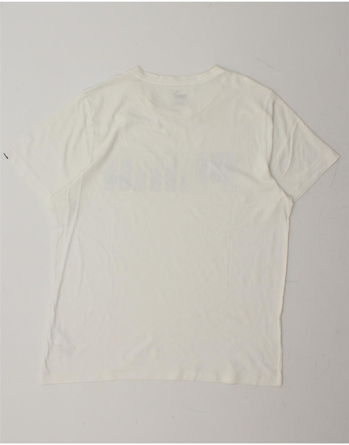 PUMA Mens Graphic T-Shirt Top Large White Cotton Vintage Puma and Second-Hand Puma from Messina Hembry 