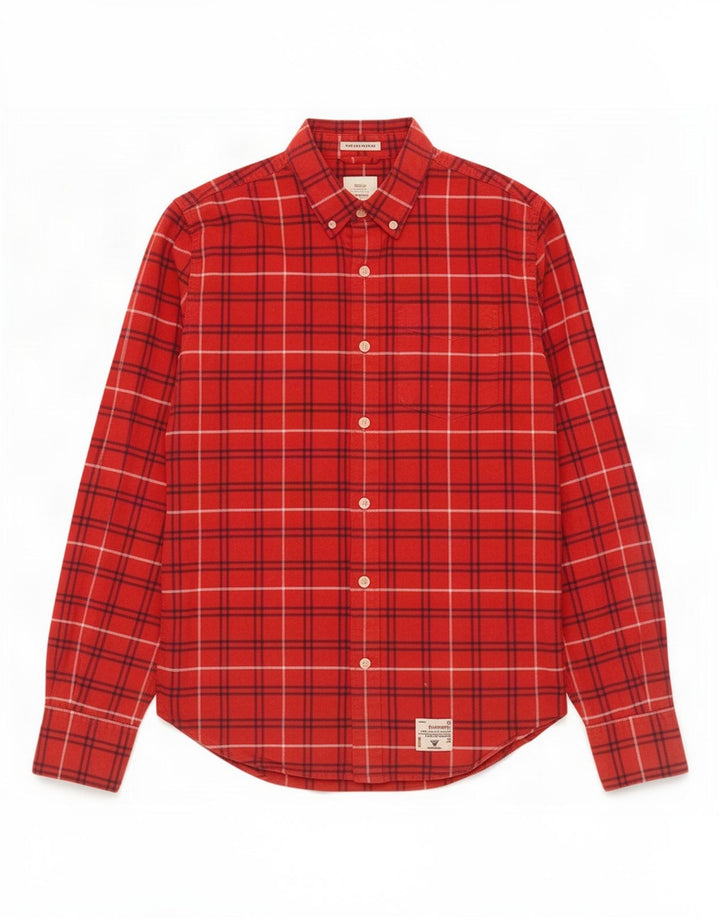 Superdry muška flanelska košulja, veliki crveni karirani pamuk