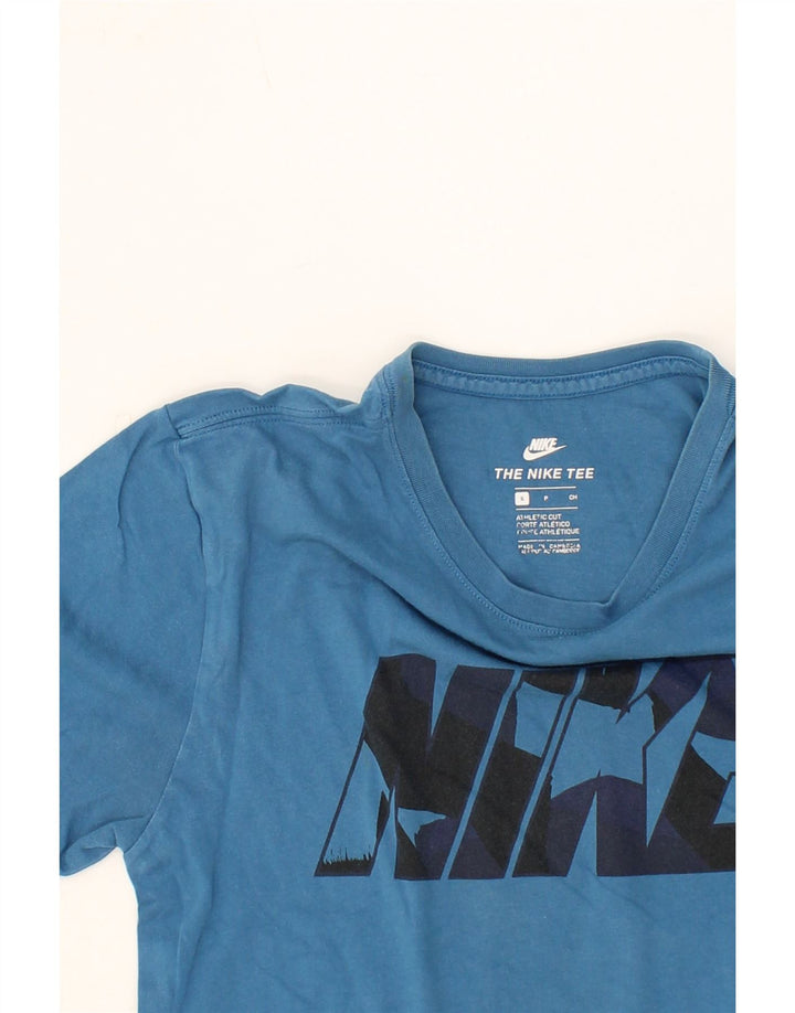 NIKE Mens Athletic Cut T-Shirt Top Small Blue Cotton Vintage Nike and Second-Hand Nike from Messina Hembry 