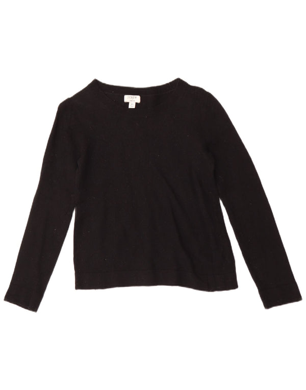 J. Crew Ženski pulover Teddie s kratkim izrezom UK 6 XS crni pamuk