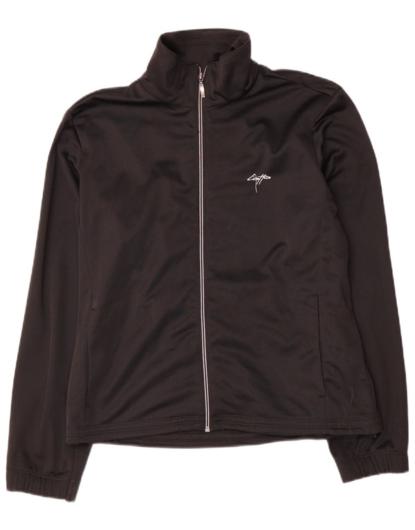 Lotto Womens Crop Tracksuit Top Jacket UK 14 Medium Black Polyester