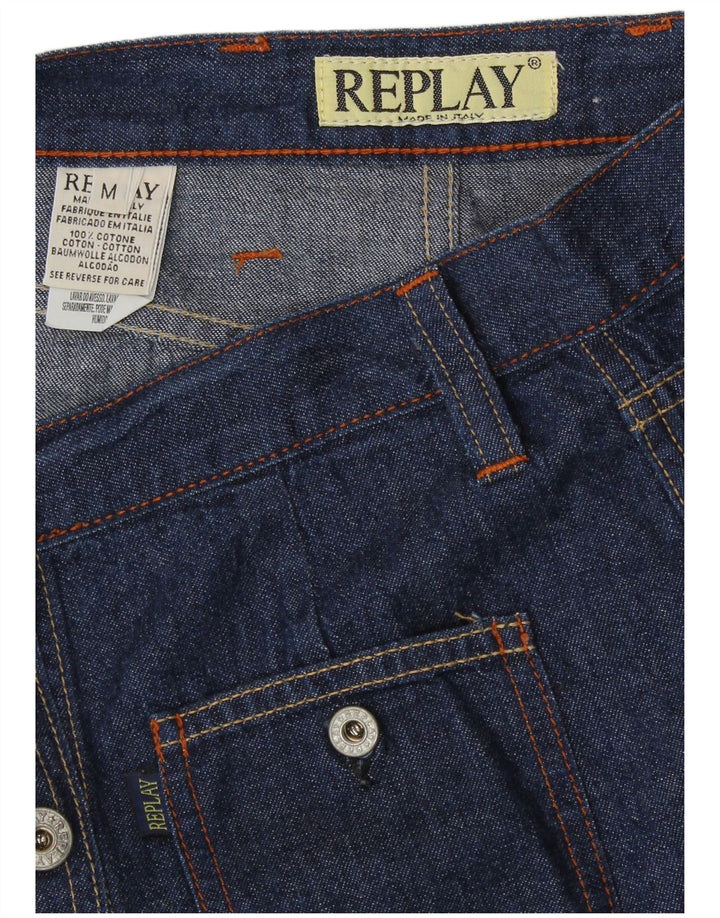 REPLAY ženska maksi traper suknja srednje veličine W28 tamnoplavi pamuk