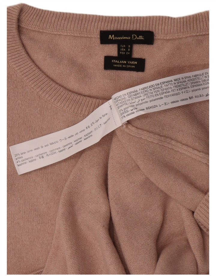 Massimo Dutti ženski džemper s veznim izrezom UK 10 Mali bež poliamid