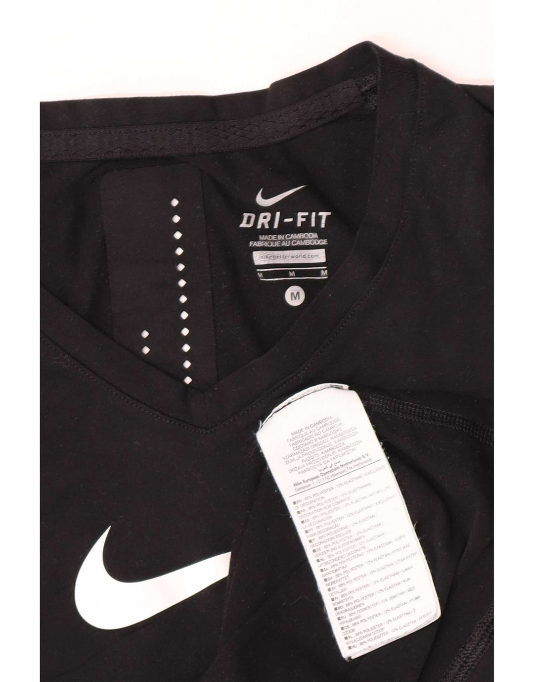 Nike Ženski Dri Fit Graphic Vest Top UK 12 Srednji crni poliester