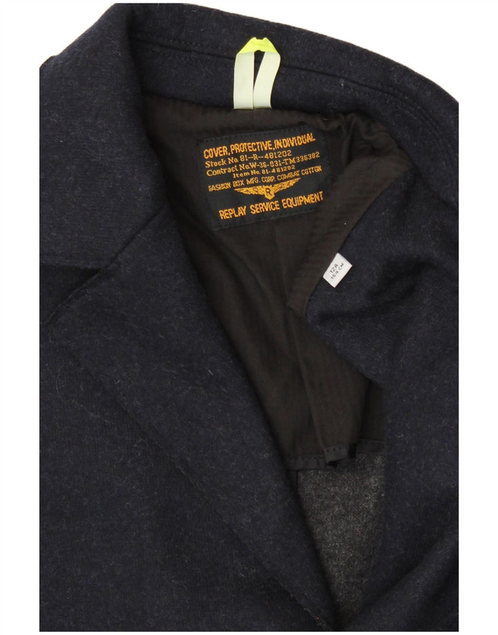 Replay Jakna s 3 gumba za dječake 11-12 godina Mornarsko plava klasična poliesterska