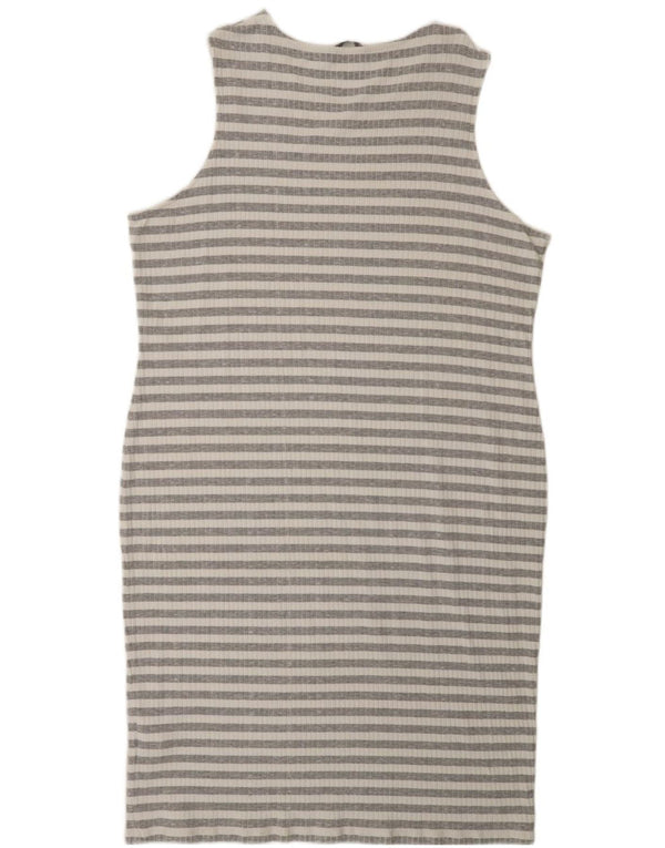 Marks & Spencer ženska haljina bez rukava uz kroj UK 22 3XL siva na pruge