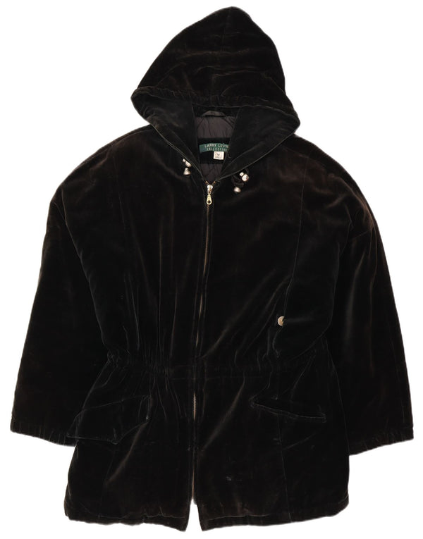 LARRY LEVINE Ženska vjetrovka s kapuljačom širokog kroja UK 14 srednje crna