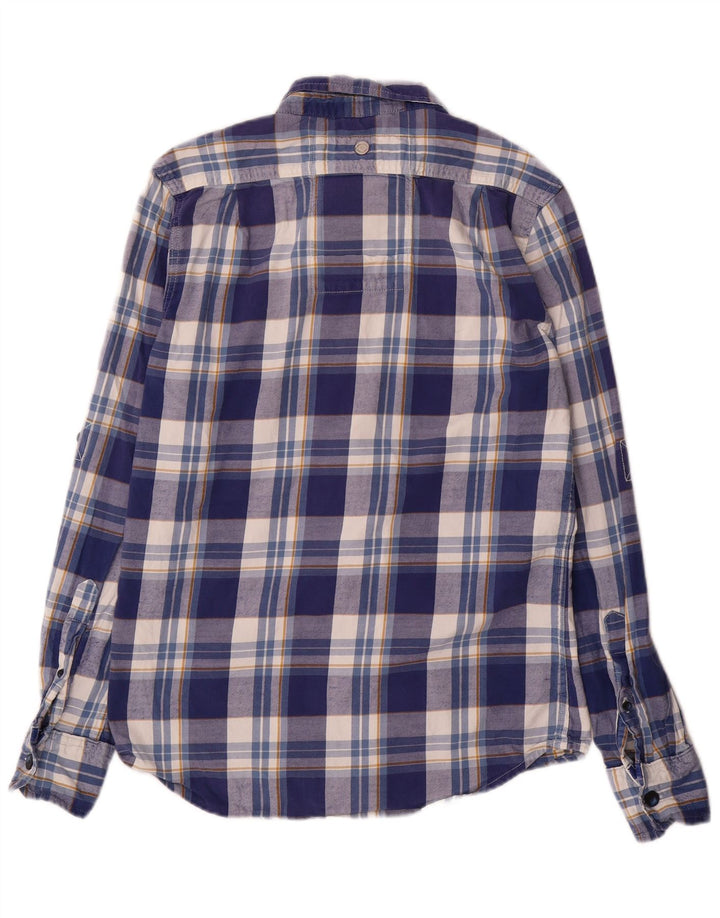 Superdry muška flanelska košulja srednje tamnoplave karirane boje