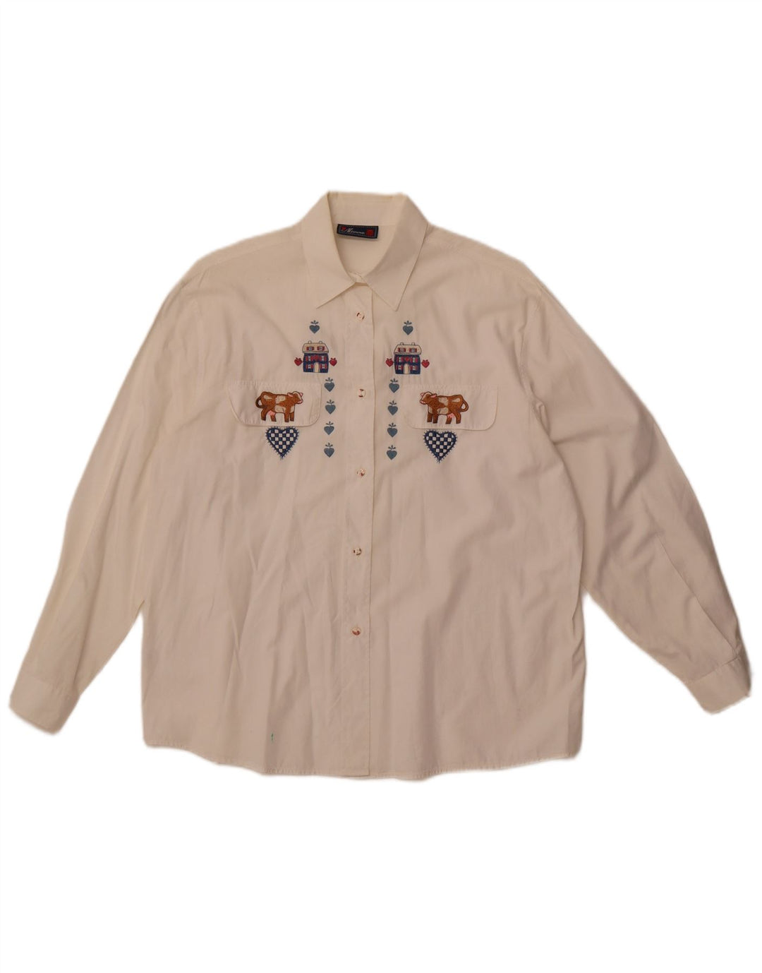 Vintage ženska grafička majica UK 14 Veliki bijeli pamuk