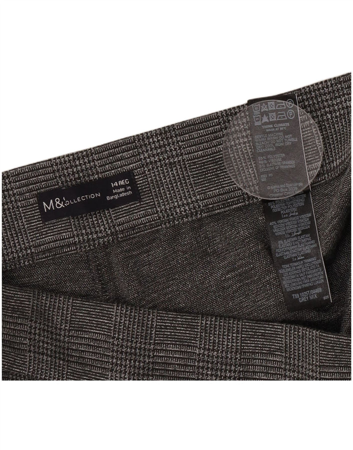 Marks & Spencer ženske chino hlače UK 14 Large W34 L28 Siva houndstooth
