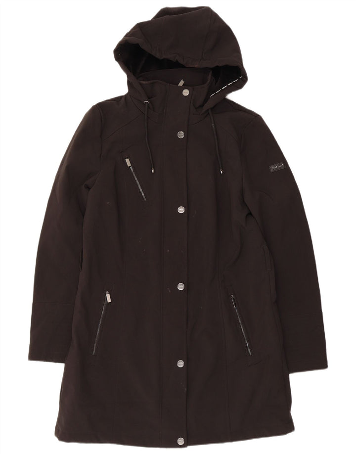 Dkny ženska jakna parka s kapuljačom UK 12 srednji crni poliester