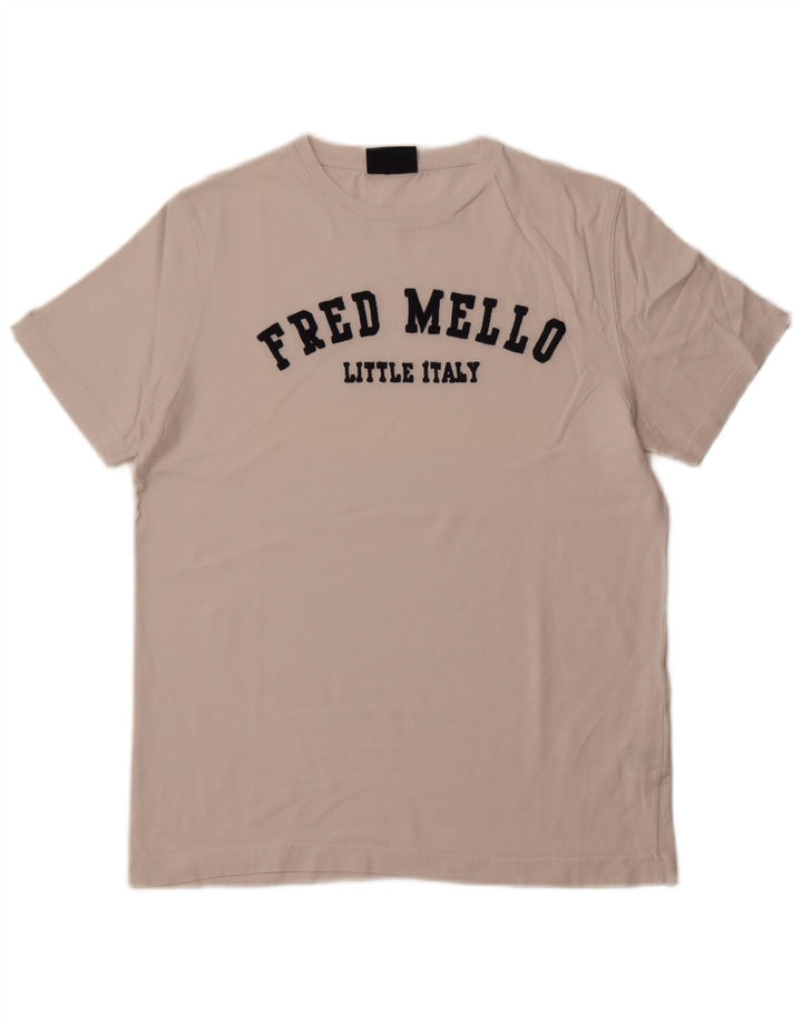 FRED MELLO Muška majica kratkih rukava s grafičkim motivima, veliki bijeli pamuk