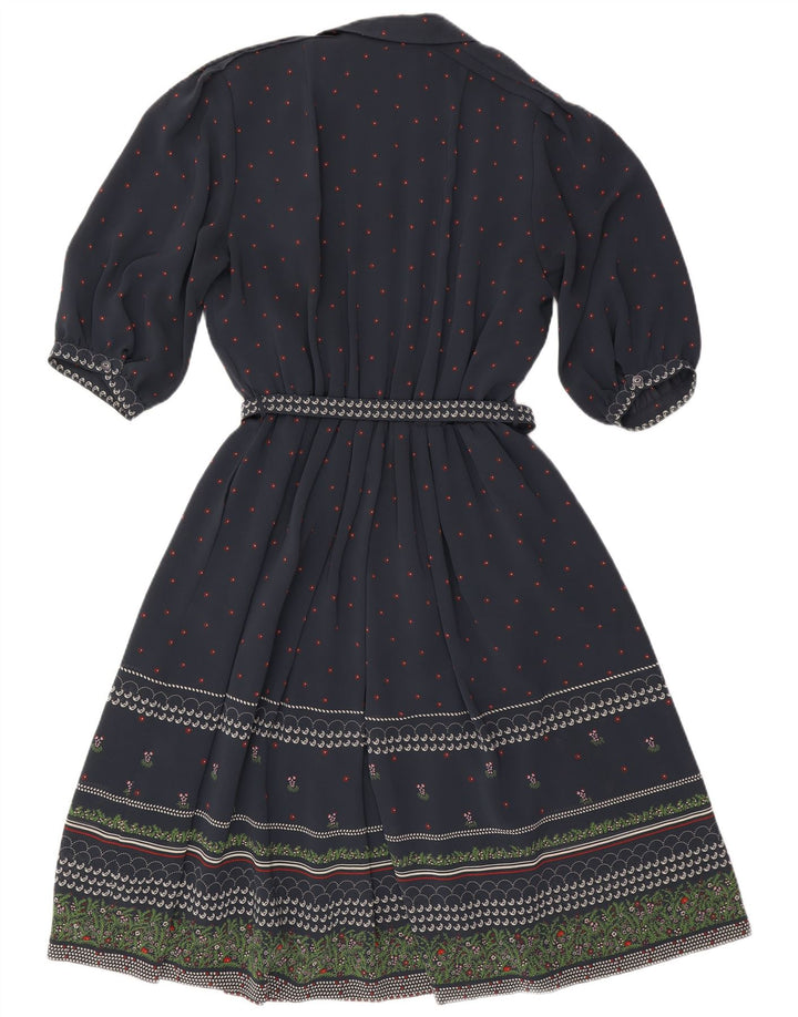 RALPH ženska haljina A-kroja s 3/4 rukavima EU 46 XL tamnoplava cvjetna poliesterska haljina