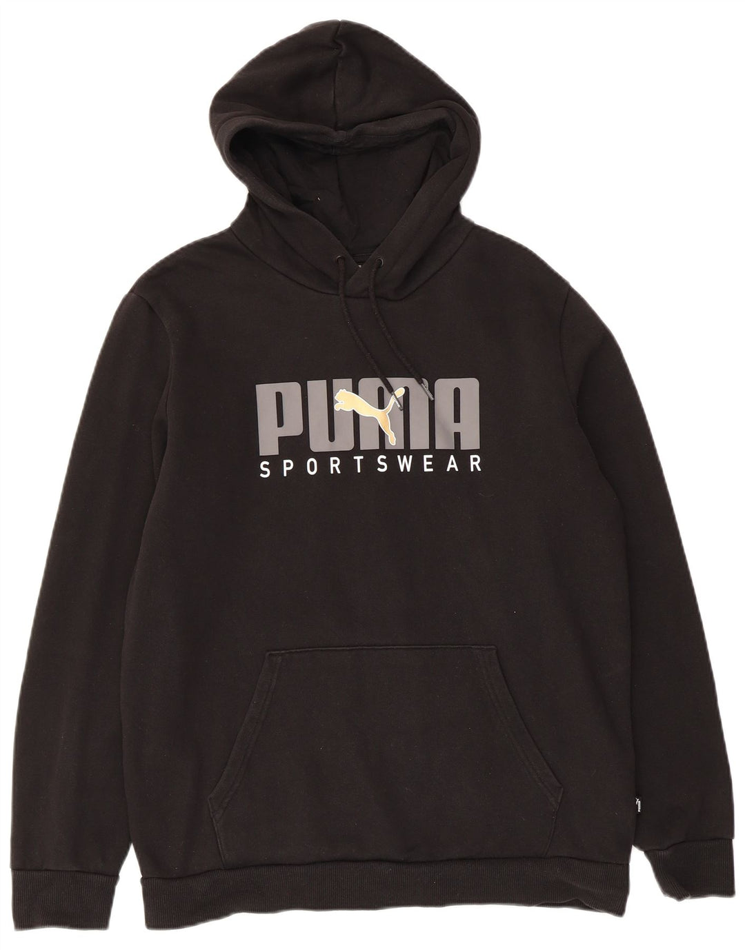 Puma muška majica s kapuljačom srednje veličine, crni pamuk