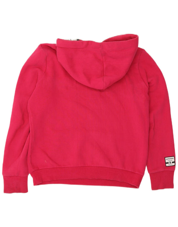 Superdry ženska majica s kapuljačom s kapuljačom UK 12 Srednje ružičasti pamuk