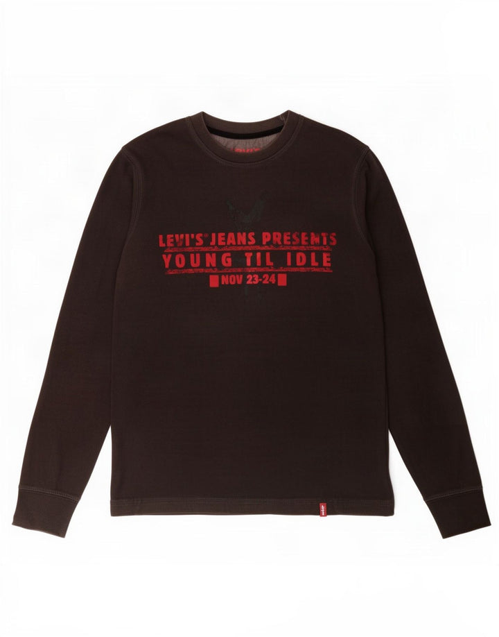 Levi's muška majica dugih rukava s grafikama, mala, crna pamučna