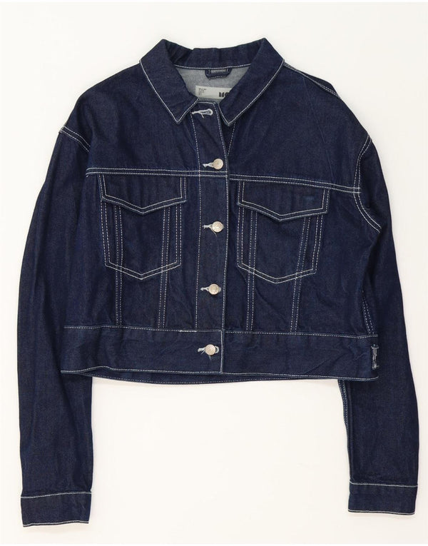 Topshop ženska crop traper jakna UK 14 velika tamnoplava pamuk