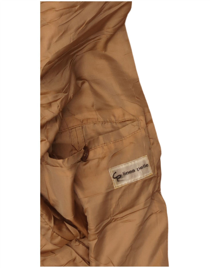 Vintage muška kožna jakna UK 38 srednje bež koža