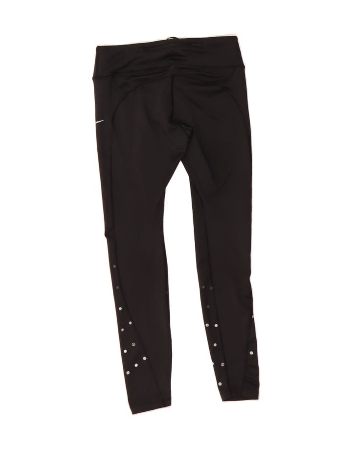 NIKE Womens Graphic Leggings UK 12 Medium  Black Spotted Polyester Vintage Nike and Second-Hand Nike from Messina Hembry 