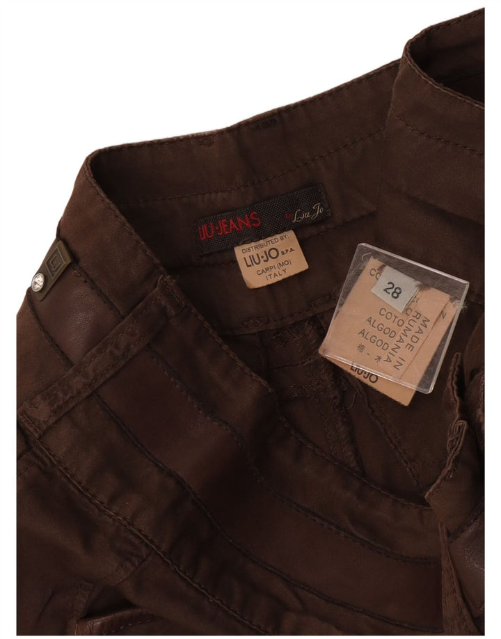 Liu Jo ženske ležerne kratke hlače W28 srednje smeđi pamuk