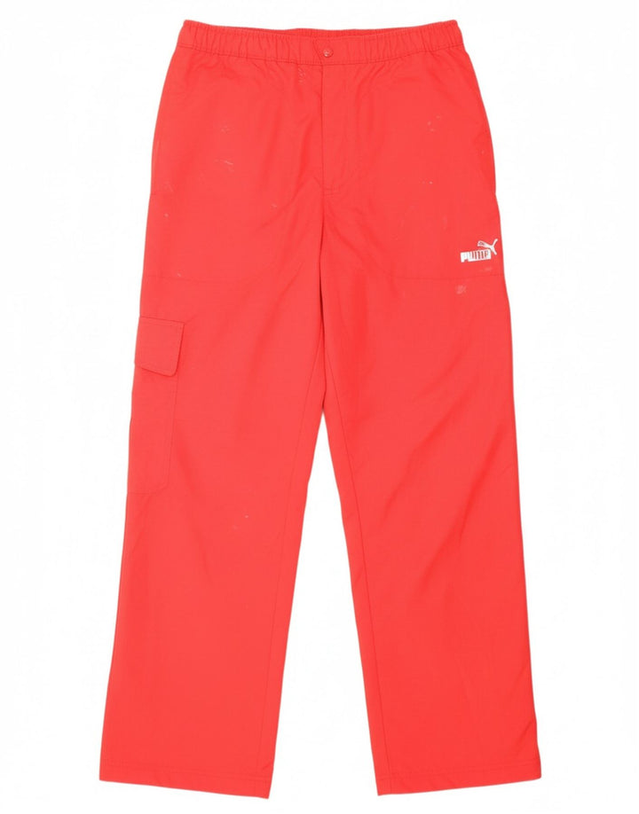 PUMA Mens Straight Cargo Trousers Medium W32 L32 Red Polyester Sports