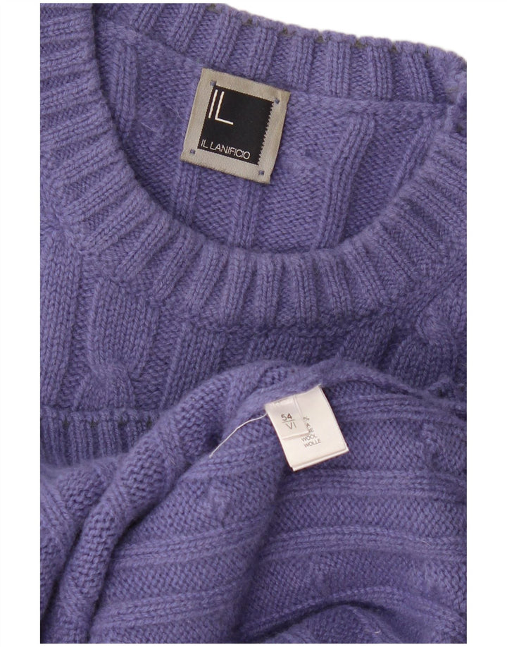IL Lanificio muški džemper s okruglim izrezom IT 54 XL Ljubičasta vunena