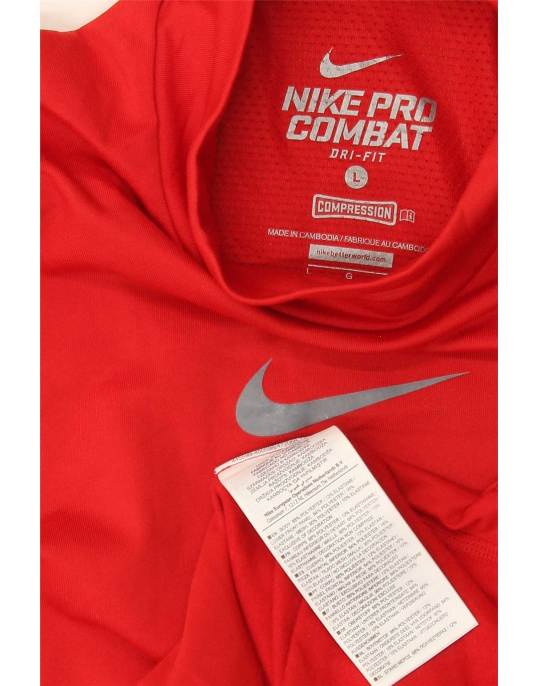 Nike muška Dri Fit majica dugih rukava, veliki crveni poliester