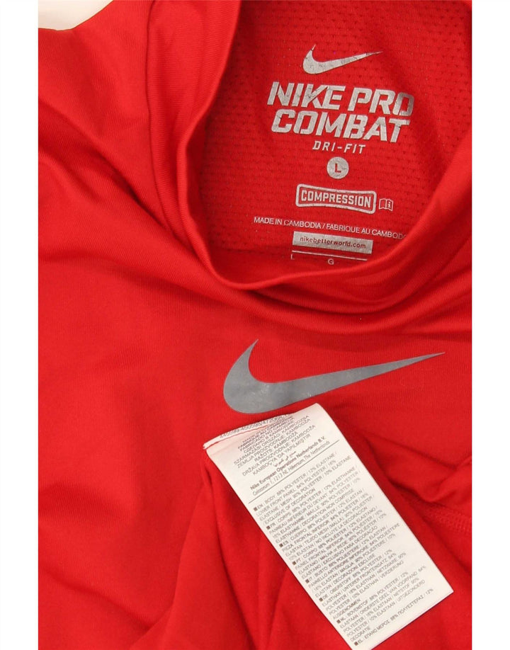 Nike muška Dri Fit majica dugih rukava, veliki crveni poliester