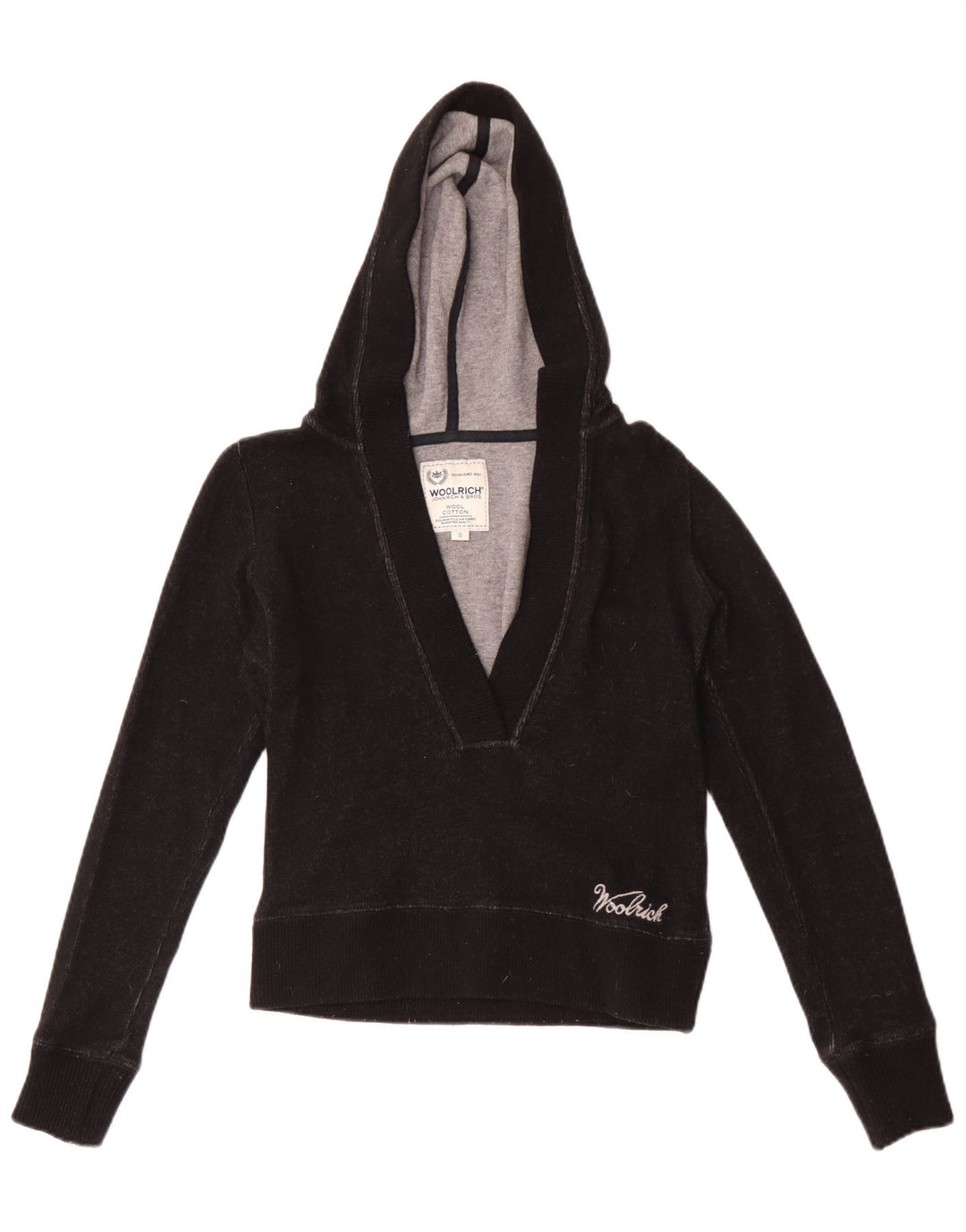 Woolrich ženski džemper s kapuljačom UK 10 Mala crna vunena