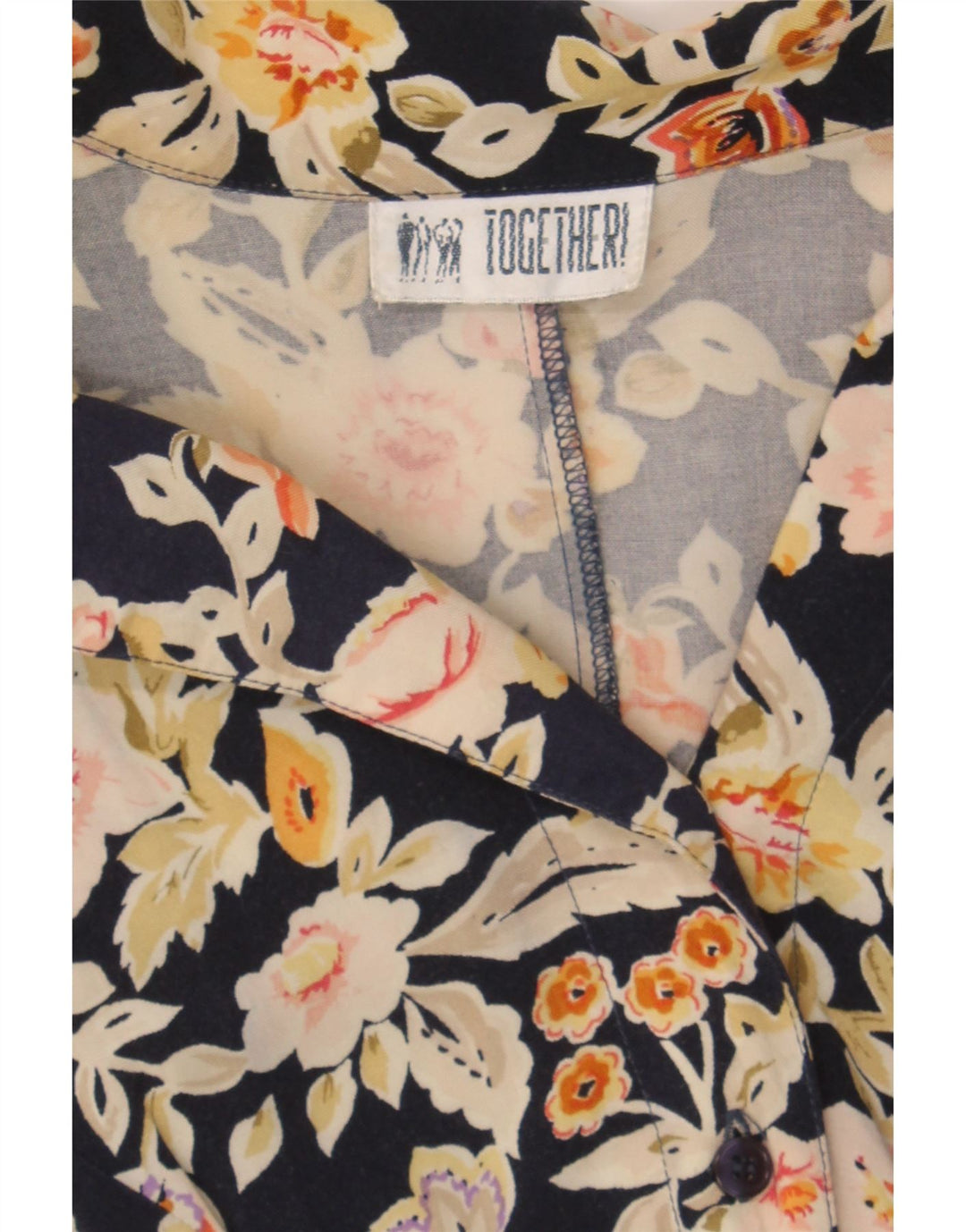 TOGETHER Womens Maxi Dress UK 12 Medium Navy Blue Floral Vintage Together and Second-Hand Together from Messina Hembry 