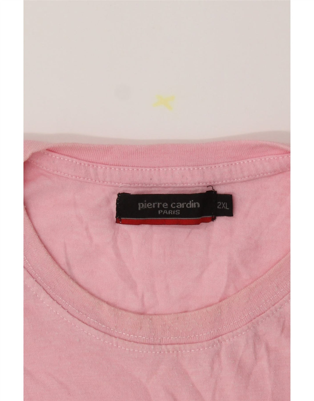 PIERRE CARDIN Mens Graphic T-Shirt Top 2XL Pink Polyester Vintage Pierre Cardin and Second-Hand Pierre Cardin from Messina Hembry 