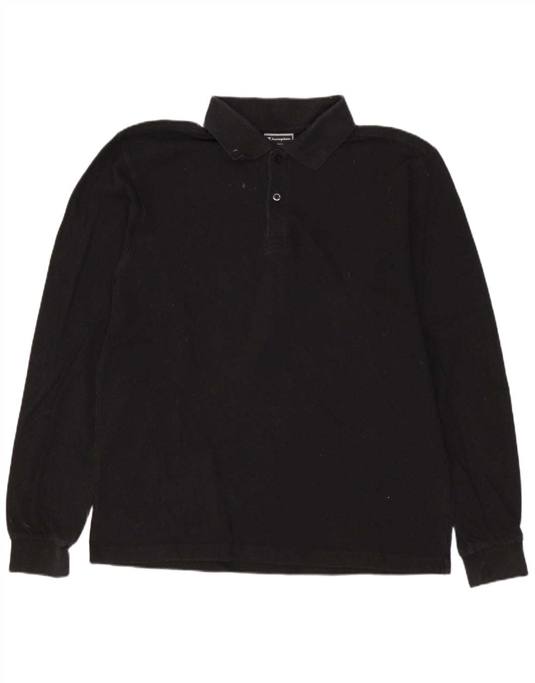 CHAMPION Muška polo majica dugih rukava Srednje crni pamuk