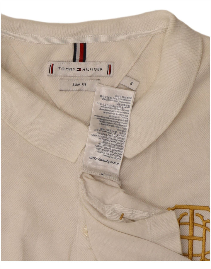 Ženska uska polo majica Tommy Hilfiger UK 12 Srednje bijeli pamuk