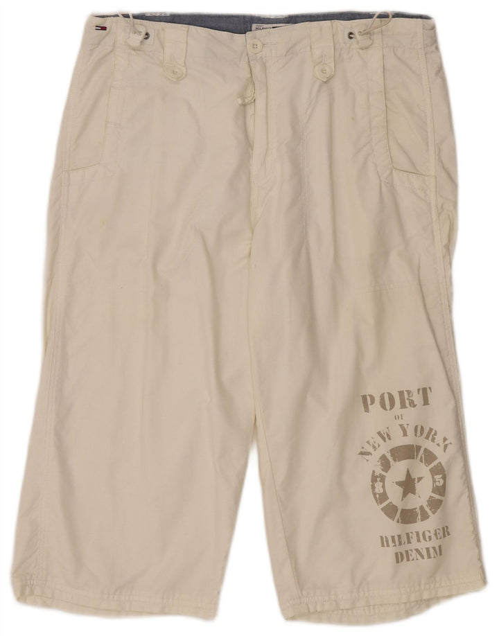 TOMMY HILFIGER Muške bermude srednje veličine W32 Bijeli pamuk