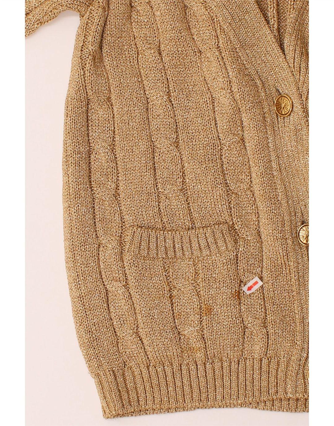 CAGLI Womens Cardigan Sweater UK 16 Large Gold Vintage Cagli and Second-Hand Cagli from Messina Hembry 