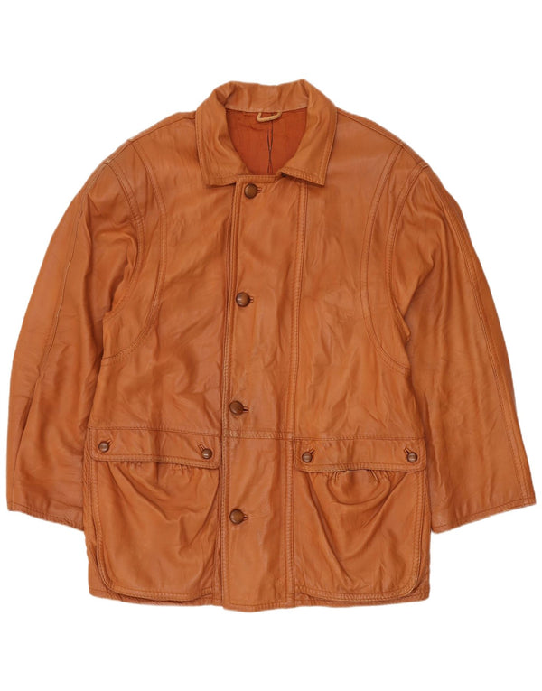 VINTAGE muški kožni kaput IT 54 2XL smeđa koža