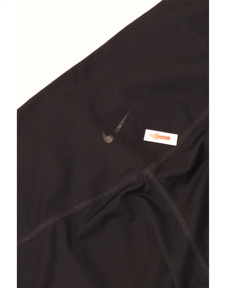 Nike Ženske Dri Fit Graphic Leggings UK 14 Veliki crni poliester
