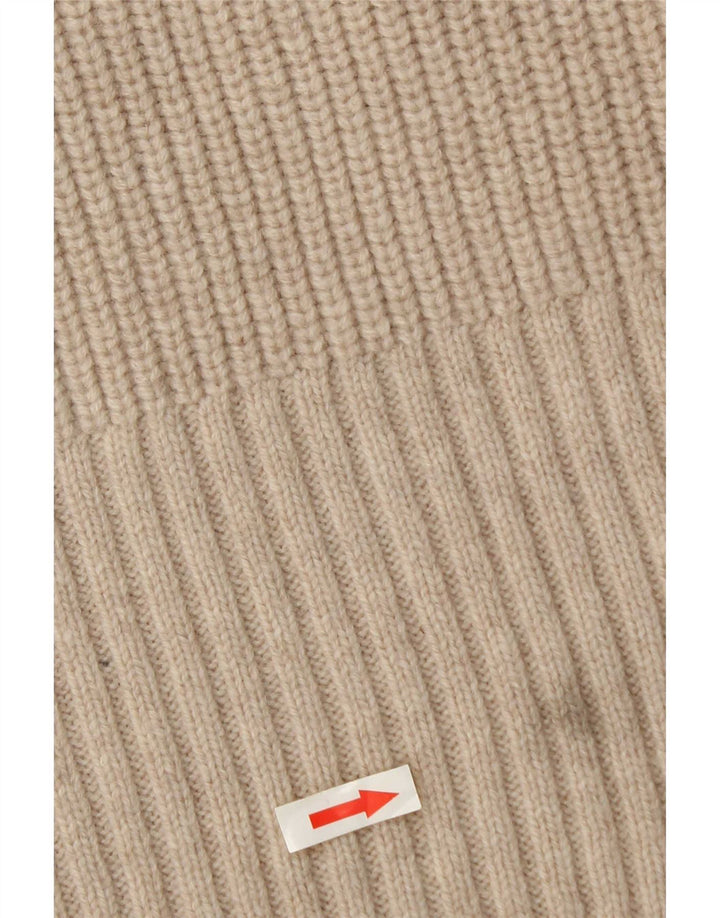 Zara ženski pulover s velikim ovratnikom UK 10 Small Beige Wool