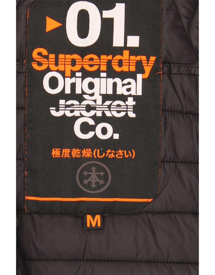 Superdry muška podstavljena jakna s kapuljačom UK 38 srednje crne boje