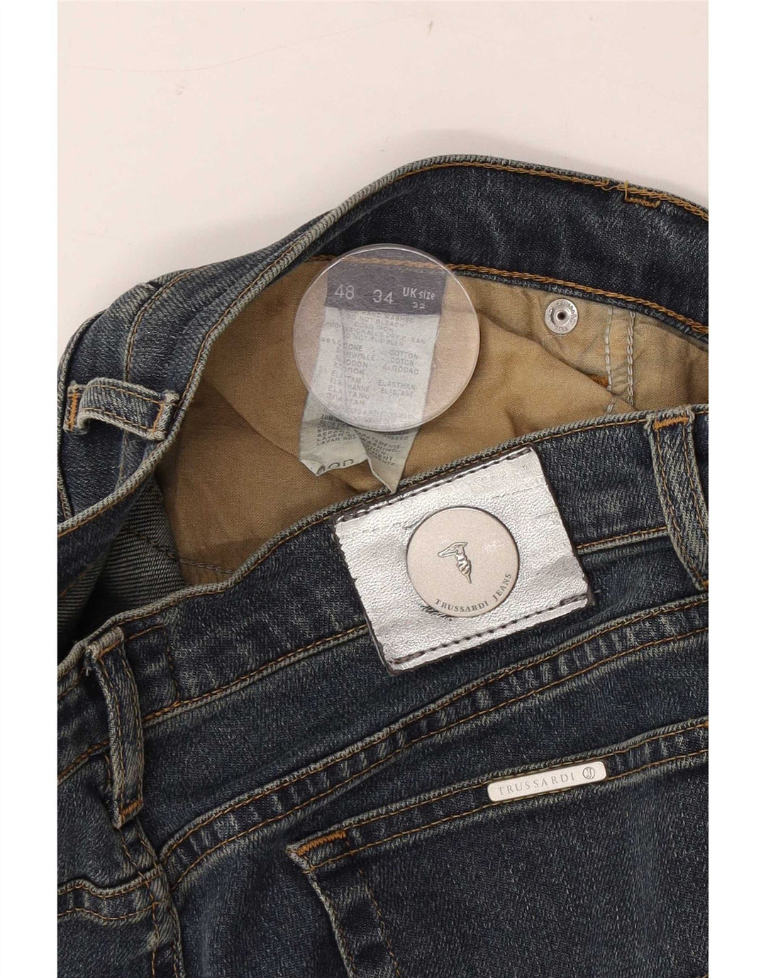 Ženske traperice Trussardi Bootcut W32 L30 plavi pamuk