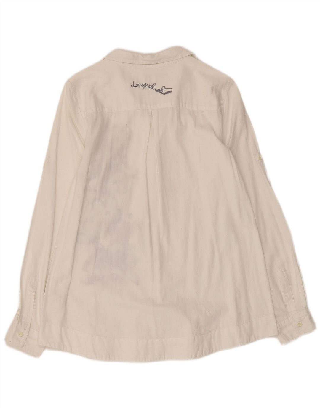 DESIGUAL Ženska grafička košulja UK 10 Mala bijela cvjetna pamuk