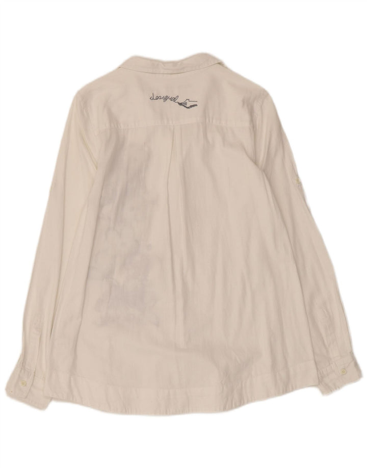 DESIGUAL Ženska grafička košulja UK 10 Mala bijela cvjetna pamuk