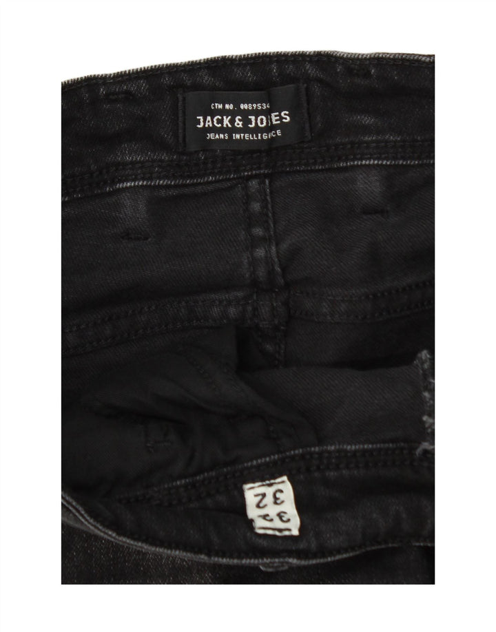 JACK & JONES Mens Slim Jeans W32 L32 Black Cotton