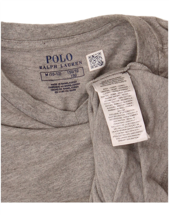 POLO RALPH LAUREN Majica kratkih rukava za djevojčice 8-9 godina, srednje sivi flekasti pamuk