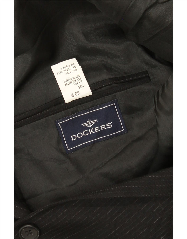 Dockers muška jakna s 2 gumba IT 50 velike crne vunene pruge
