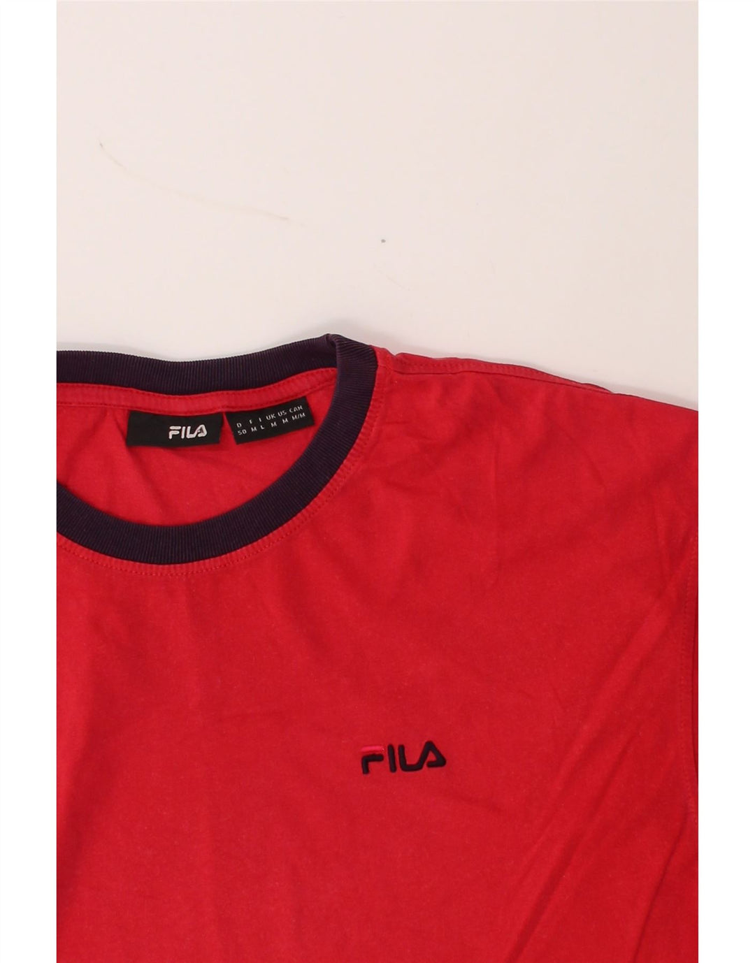 FILA Mens Graphic T-Shirt Top Medium Red Cotton Vintage Fila and Second-Hand Fila from Messina Hembry 