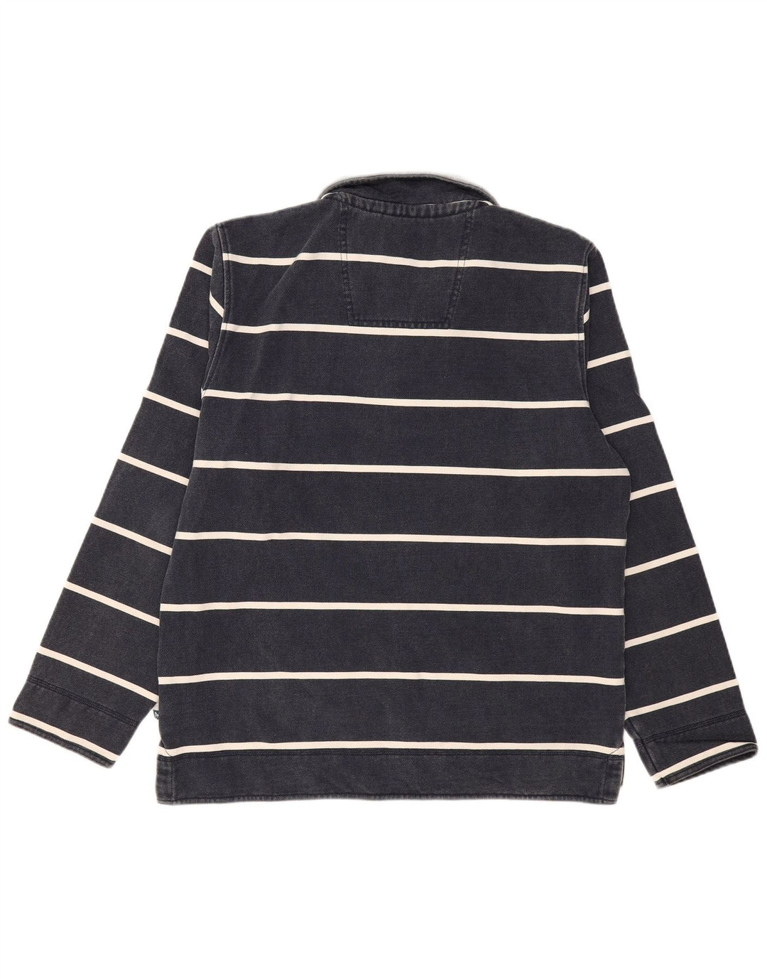 CREW CLOTHING Muška majica s izrezom s patentnim zatvaračem, velika mornarsko plava prugasta majica