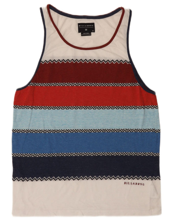 Billabong Mens Vest Top Medium Multicoloured Striped Cotton